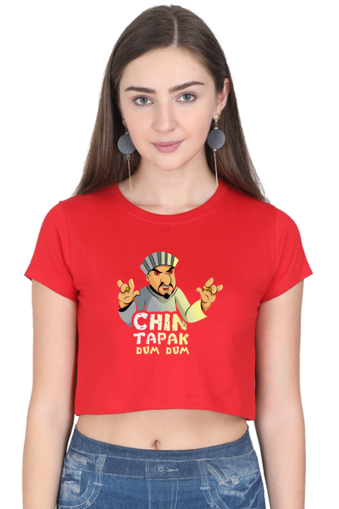 (Black) Premium Quality Chin Tapak Dum Dum Crop Top