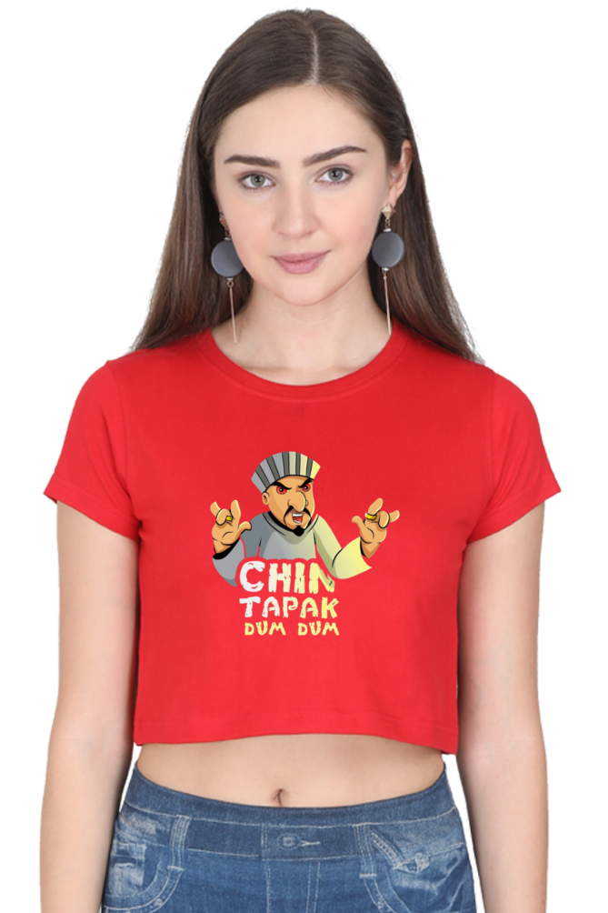 (Black) Premium Quality Chin Tapak Dum Dum Crop Top