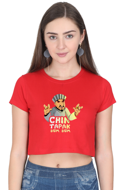 (Black) Premium Quality Chin Tapak Dum Dum Crop Top