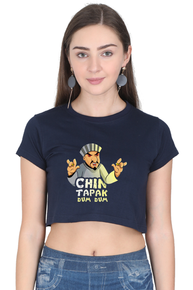 (Black) Premium Quality Chin Tapak Dum Dum Crop Top