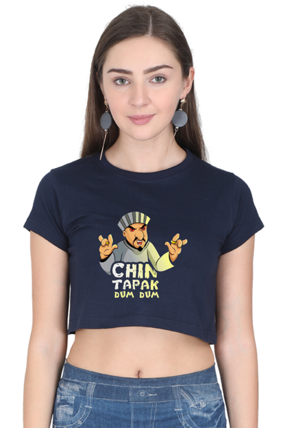 (Black) Premium Quality Chin Tapak Dum Dum Crop Top