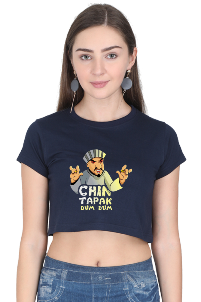 (Black) Premium Quality Chin Tapak Dum Dum Crop Top