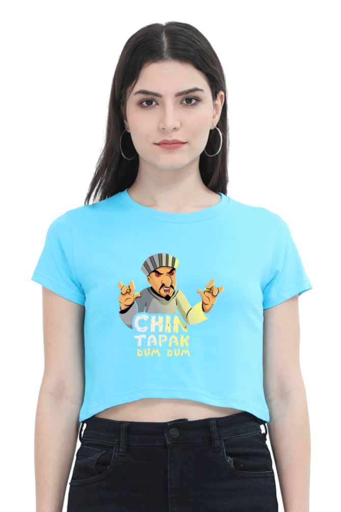 (Black) Premium Quality Chin Tapak Dum Dum Crop Top