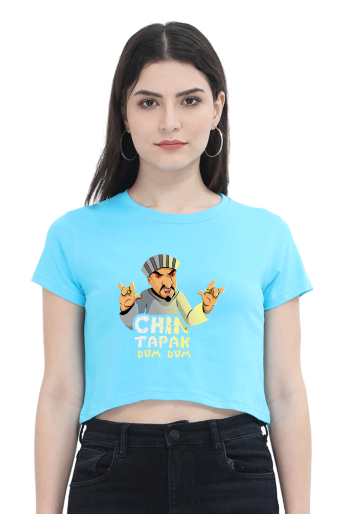 (Black) Premium Quality Chin Tapak Dum Dum Crop Top