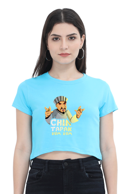 (Black) Premium Quality Chin Tapak Dum Dum Crop Top