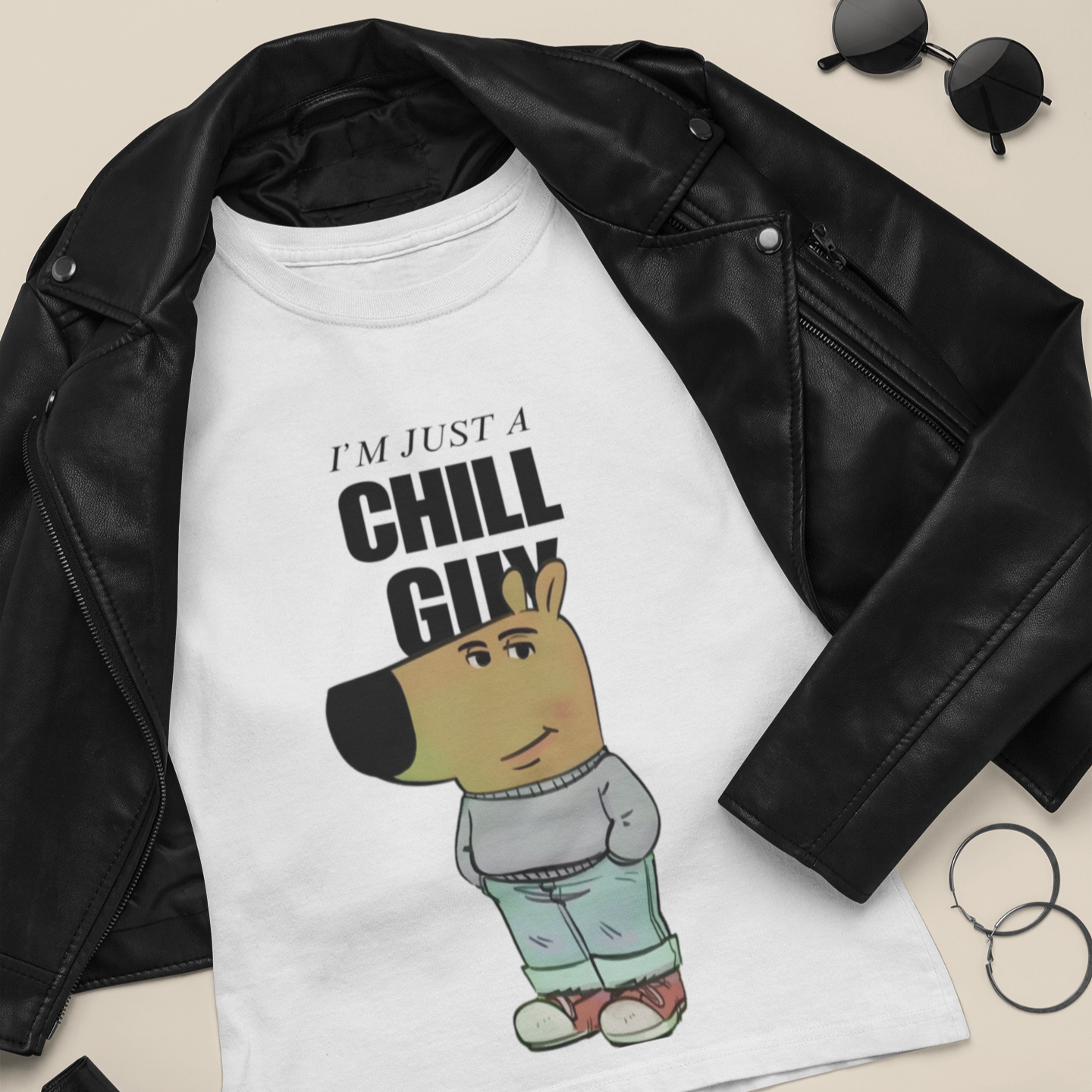 (White) Premium Quality Chill Guy T-Shirt