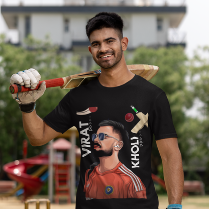 (Black) Premium Quality Virat Kholi T-Shirt