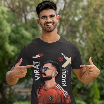 (Black) Premium Quality Virat Kholi T-Shirt